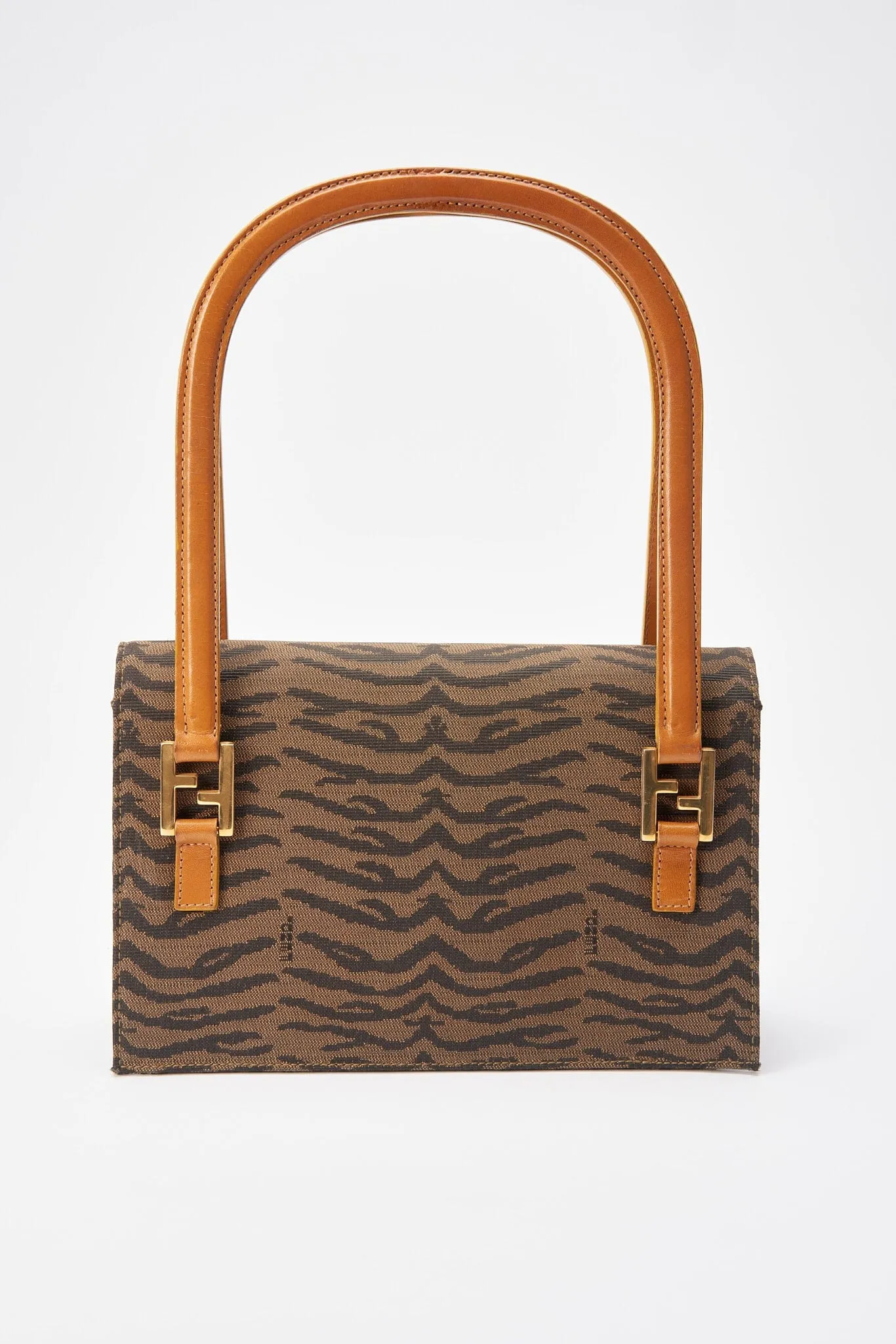 Fendi Vintage Animal Canvas Shoulder Bag