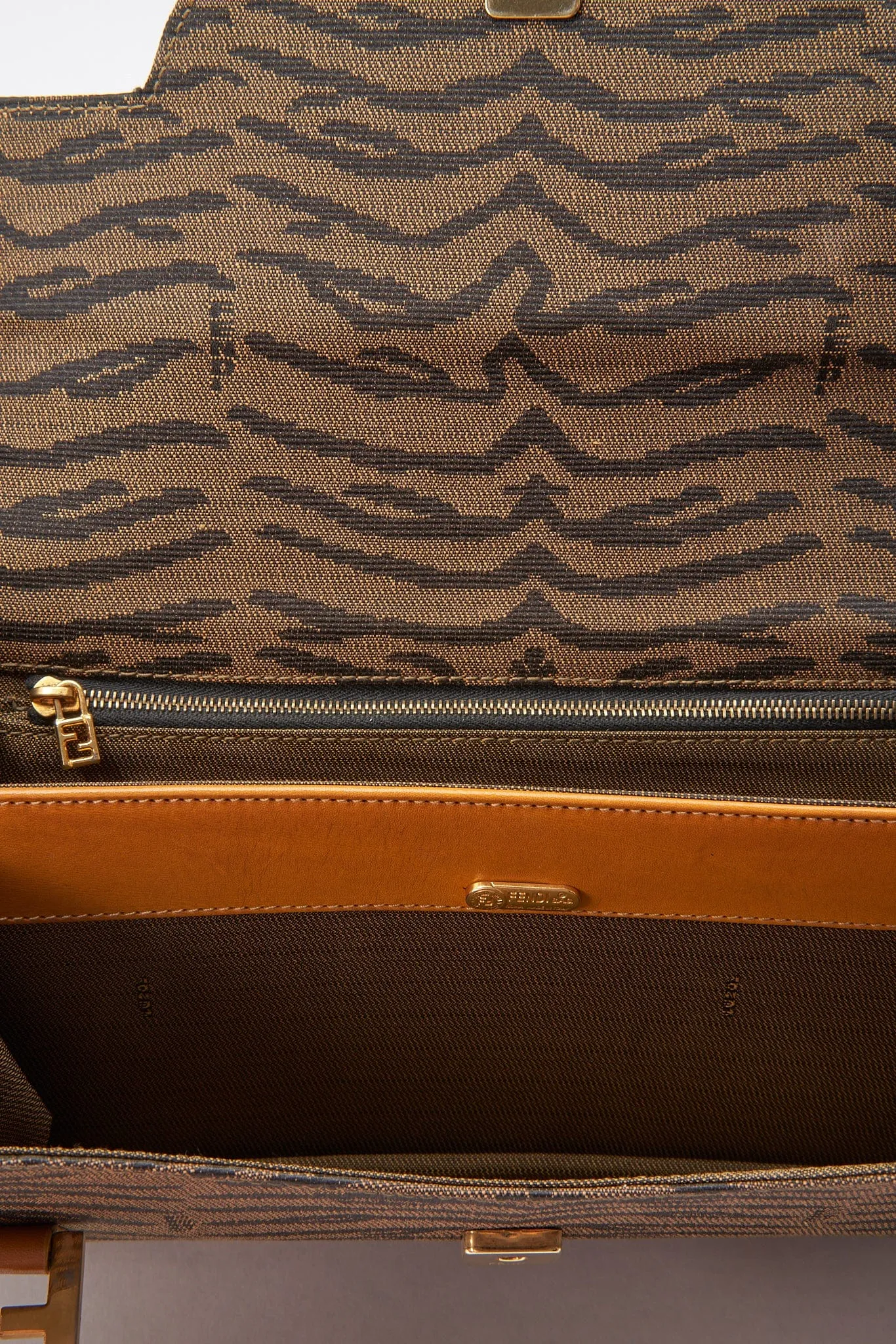 Fendi Vintage Animal Canvas Shoulder Bag