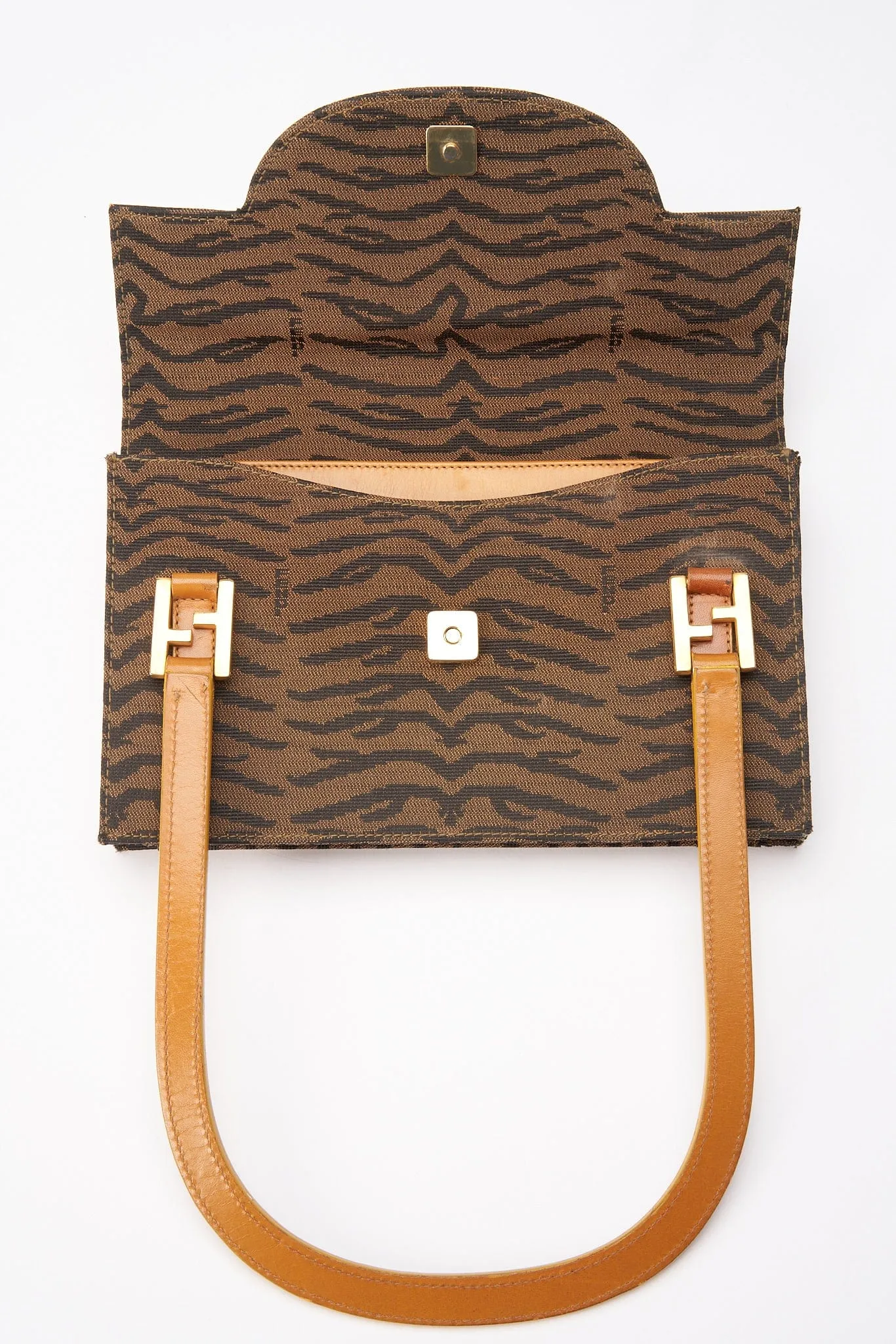 Fendi Vintage Animal Canvas Shoulder Bag