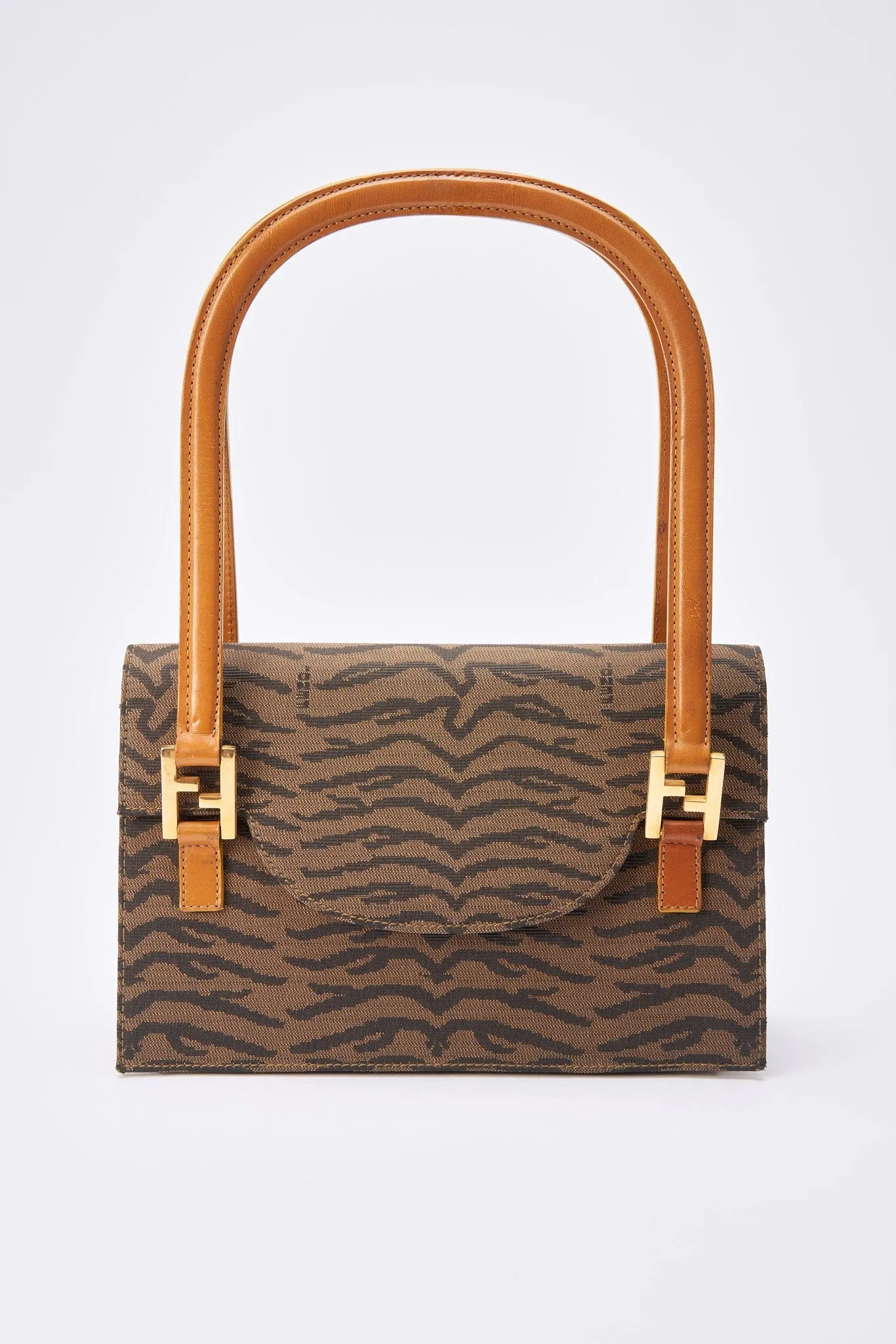 Fendi Vintage Animal Canvas Shoulder Bag