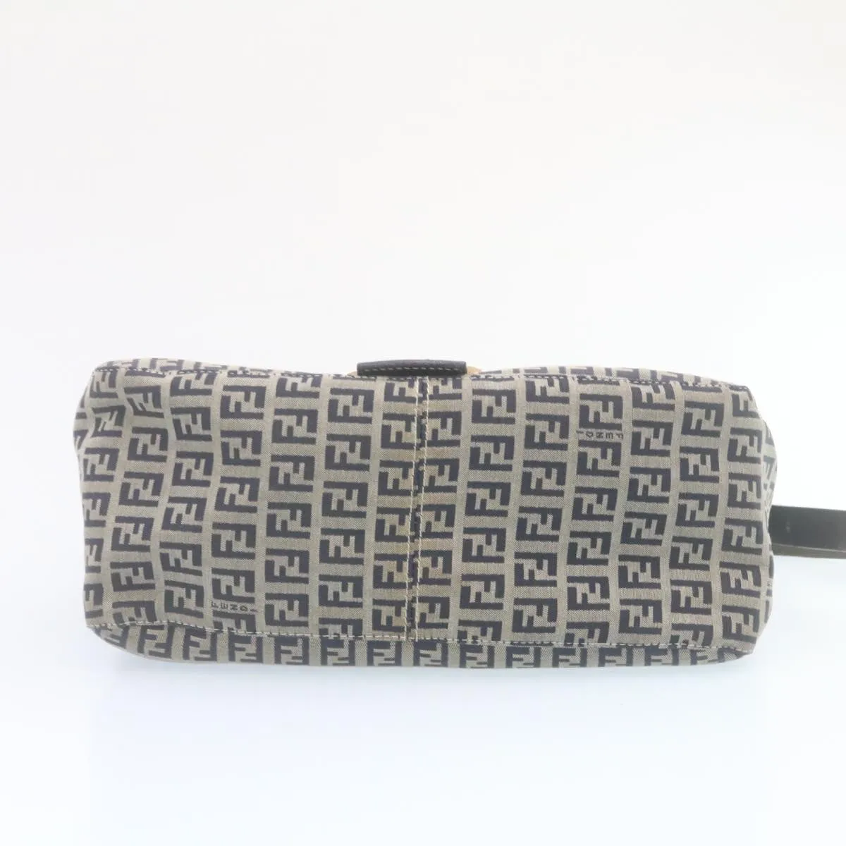 FENDI Zucchino Canvas Mamma Baguette Shoulder Bag Navy Blue ki1672