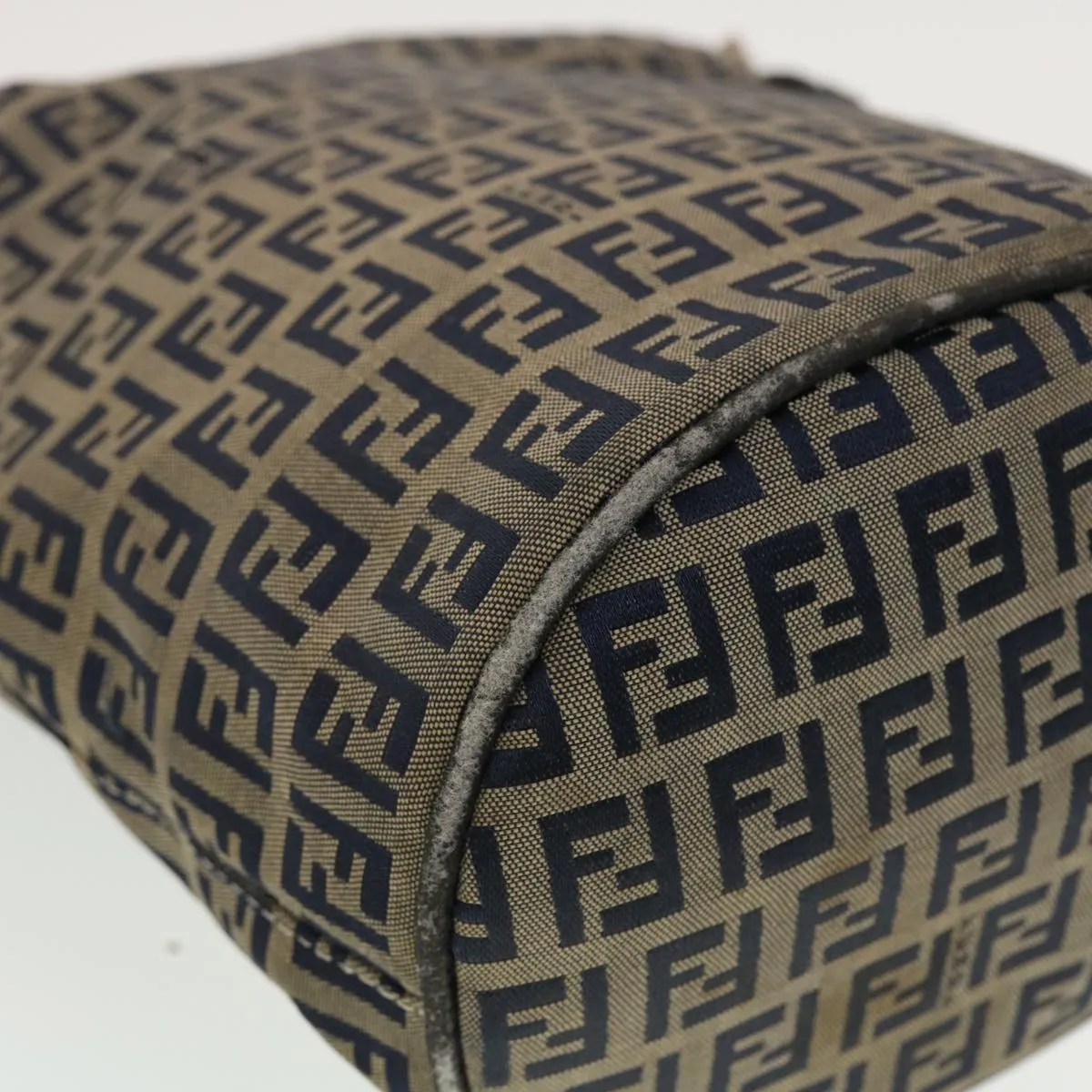 FENDI Zucchino Canvas Shoulder Bag Navy 2321-26765-018 44300