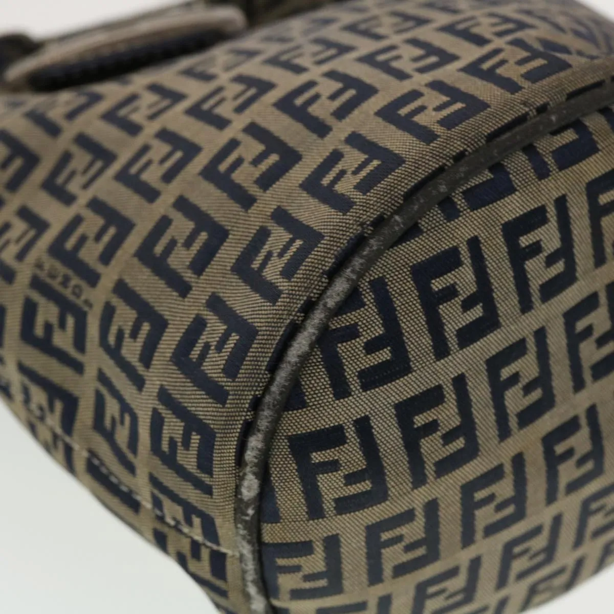 FENDI Zucchino Canvas Shoulder Bag Navy 2321-26765-018 44300