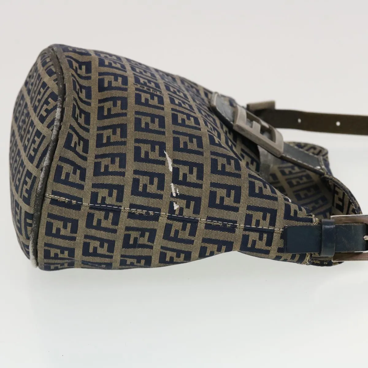 FENDI Zucchino Canvas Shoulder Bag Navy 2321-26765-018 44300