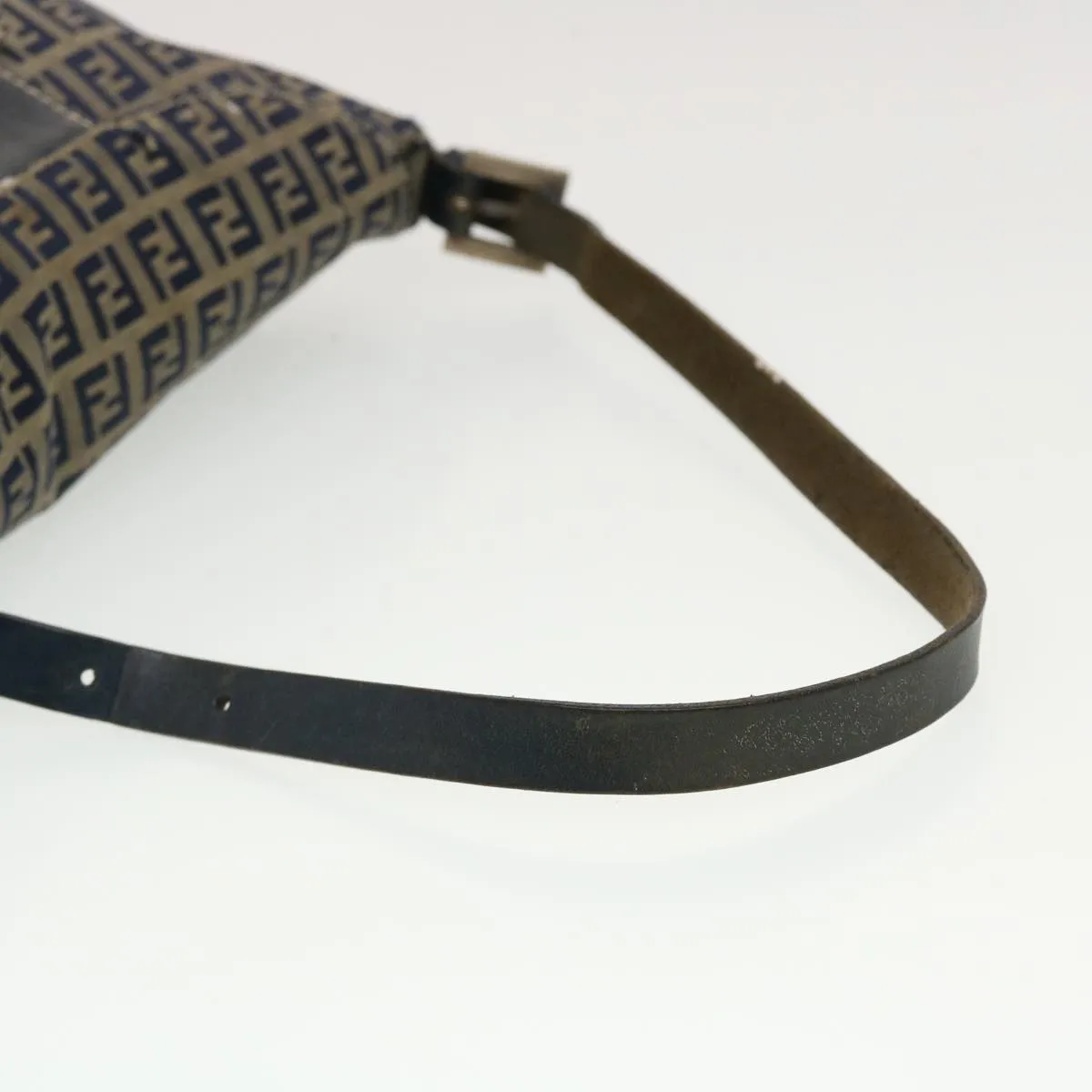 FENDI Zucchino Canvas Shoulder Bag Navy 2321-26765-018 44300