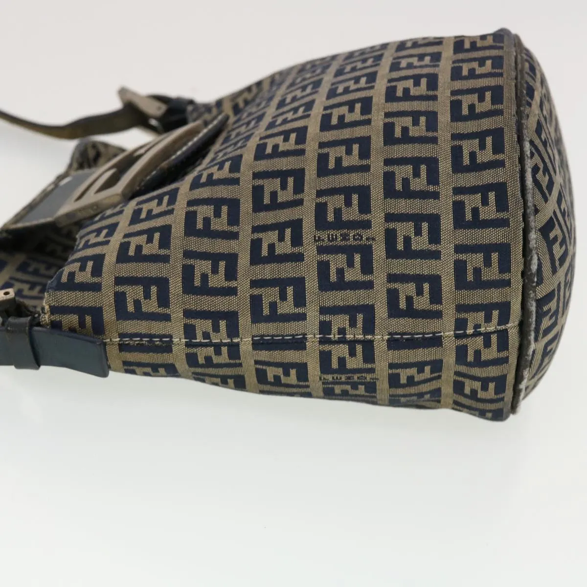 FENDI Zucchino Canvas Shoulder Bag Navy 2321-26765-018 44300
