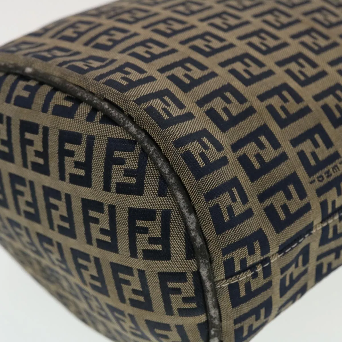 FENDI Zucchino Canvas Shoulder Bag Navy 2321-26765-018 44300