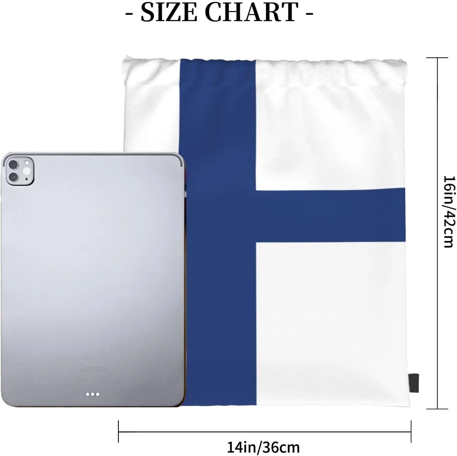 Finnish Flag Drawstring Backpack Bulk Sports Gym Cinch String Bag Polyester For Men Women