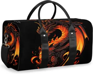Flame Dragon Travel Duffle Bag for Women Men Gym Duffel Foldable Bag Waterproof Weekender Abstract Art Duffle Tote