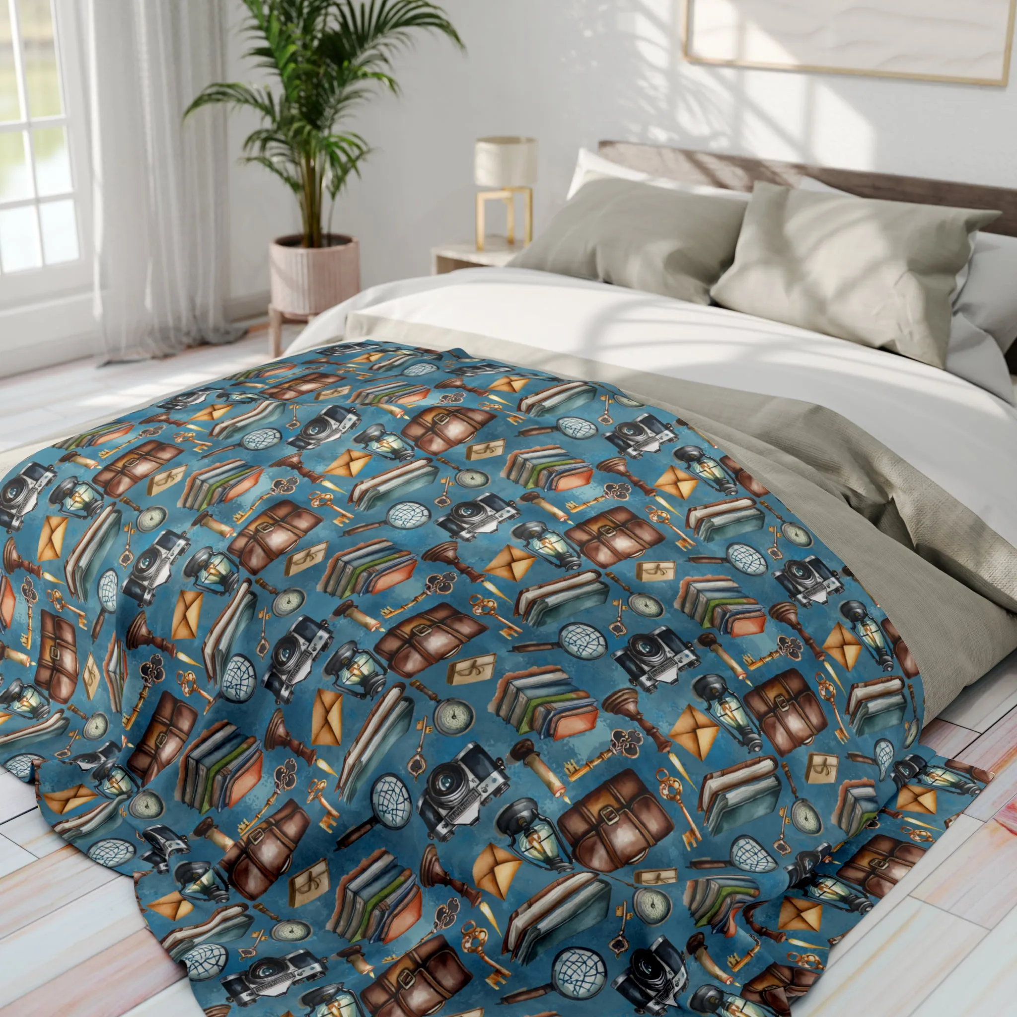 Fleece Detective Blanket - Christmas clearance Supportive policies Arctic Blues