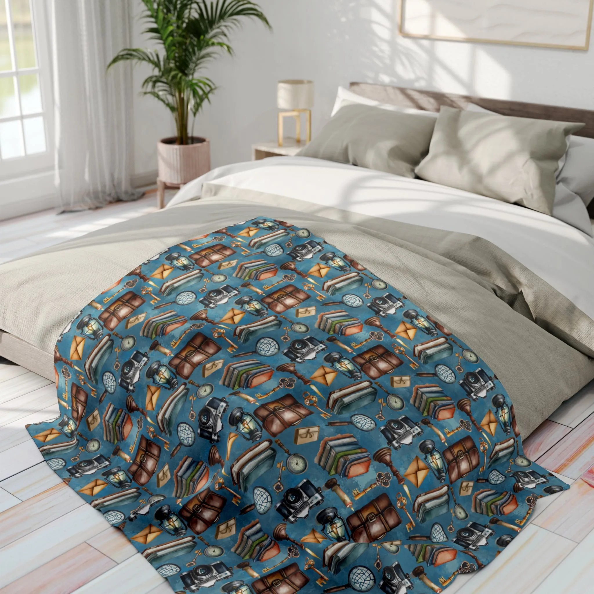 Fleece Detective Blanket - Christmas clearance Supportive policies Arctic Blues