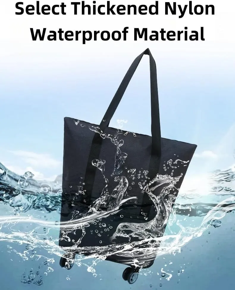Foldable Travel Bag Expandable Rolling Duffle Bag with Wheels Weekender Travel Bag with Detachable Rolling Wheels for Women and Men Travel Tote Duffel Bag Suit Weekend