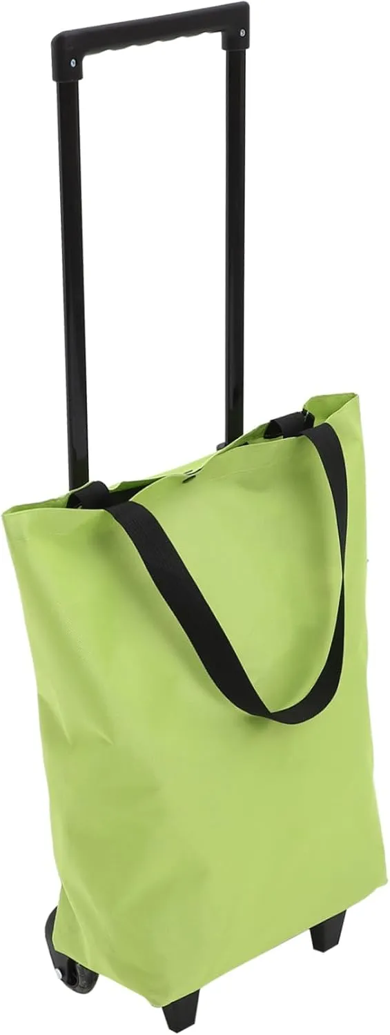 Folding Rolling Tote Bag with Wheels and Handle Lightweight Grocery Cart for Women Compact Design for Construction Stylish