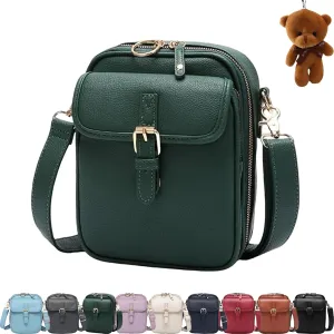 Forcipower Crossbody Bag, Zealburst Crossbody Leather Bag, Vintage Double Layer Large Capacity Cross-Body Bags