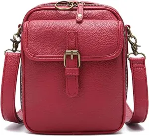 Forcipower Crossbody Leather Bag,Collaboraten1 Crossbody Bags Vintage Shoulder Handbag With Card Slots For Women