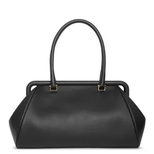 Frame leather shoulder bag