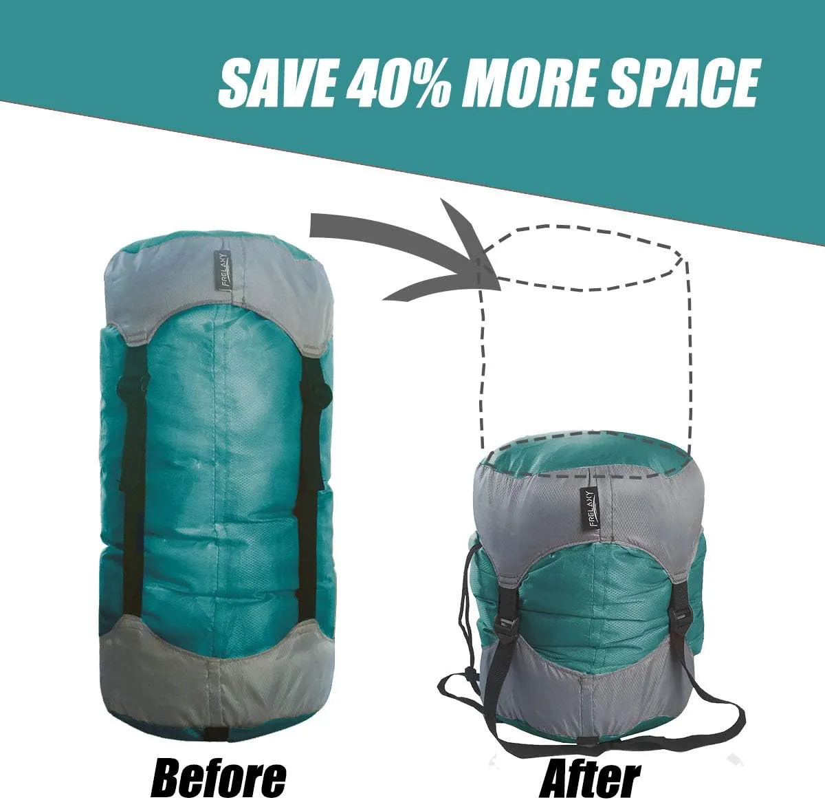 Frelaxy Compression Sack, Ultralight Sleeping Bag Stuff Sack, 40% More Storage! 11L/18L/30L/45L/52L, Compression Stuff Sack - Space Saving Gear for Camping, Hiking, Backpacking