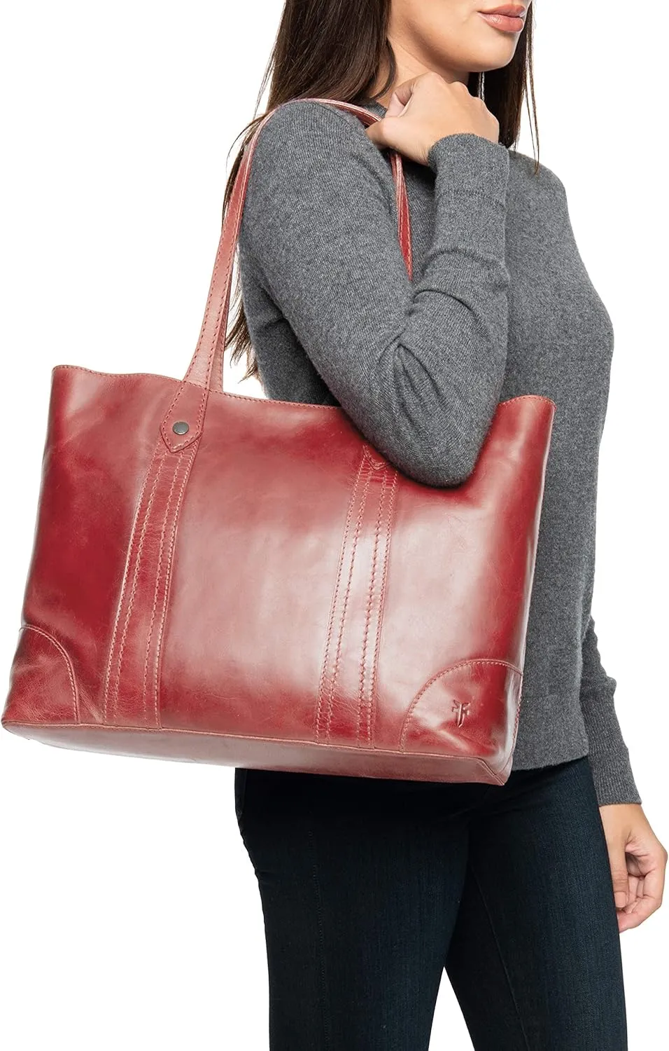 Frye Women's Melissa Shopper Tote Bag, Stylist Large Handbag with Adjustable Strap & Pockets
