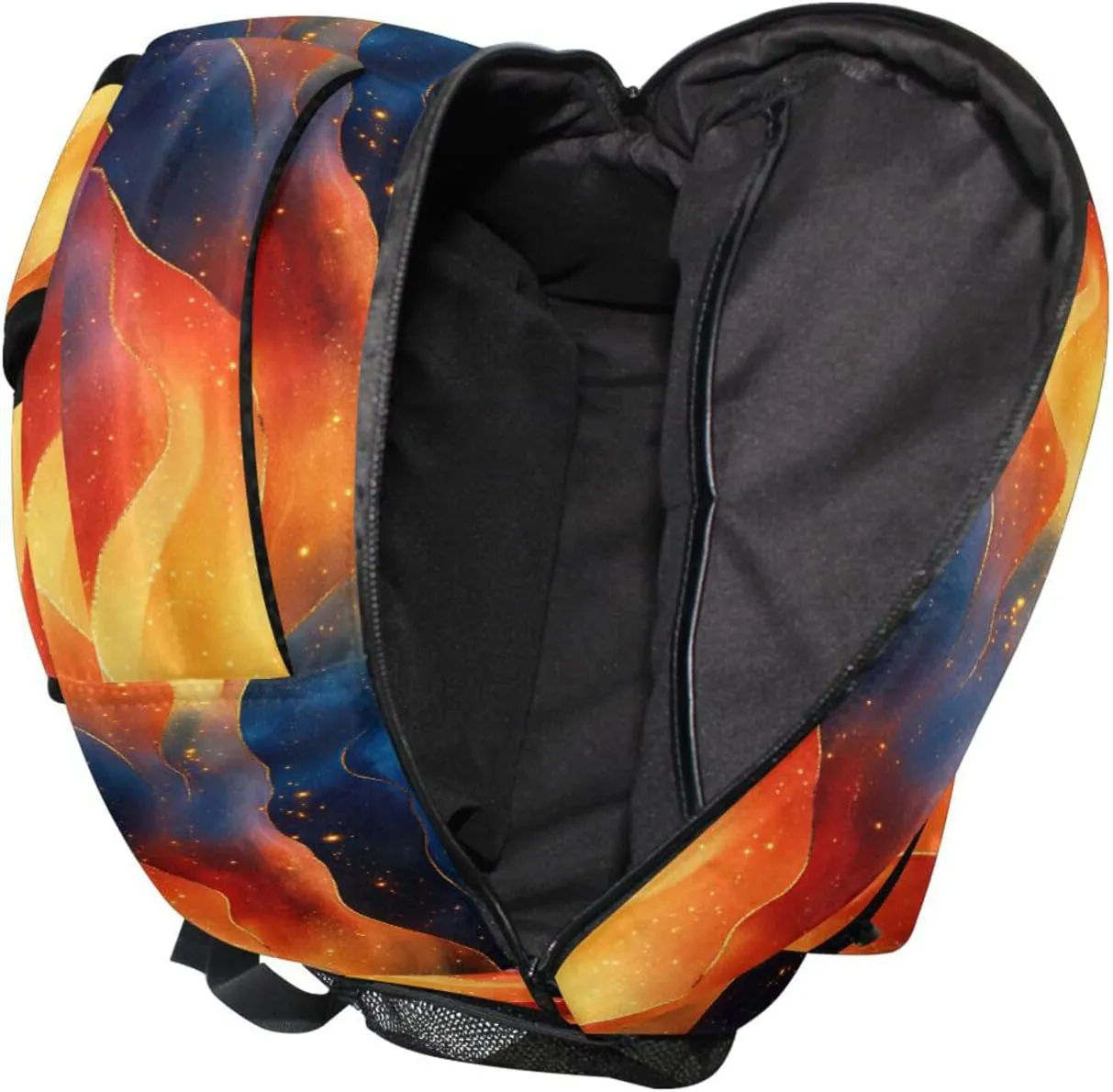 Fun Backpack for Teens Boys Girls Fashion Backpack With Water Bottle Pocket with Chest Strap for Travel Trip Orange Navy Blue Red