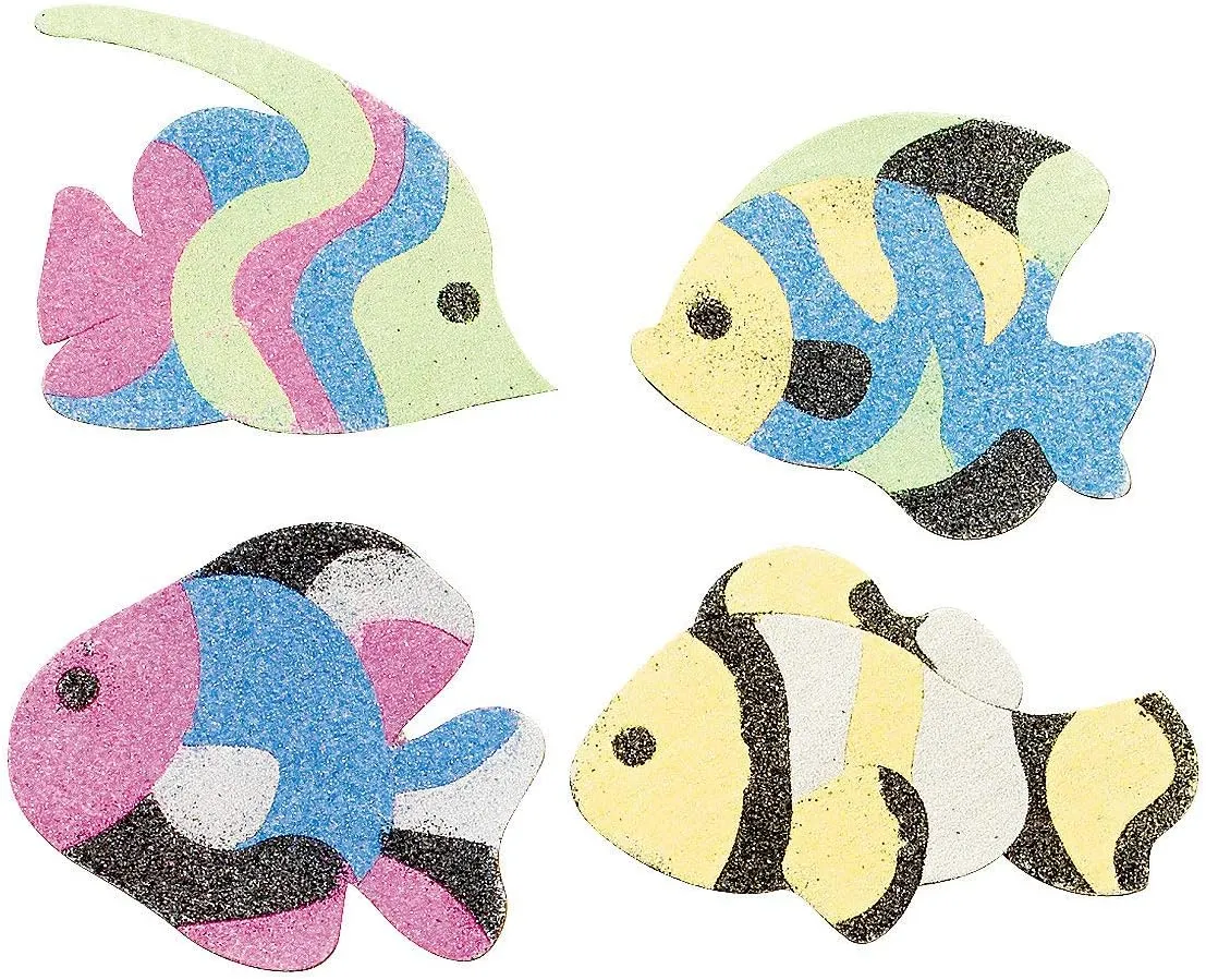 Fun Express Fish Sand Art Magnet Craft Kit - VBS Vacation Bible School Supplies/Decor - Crafts for Kids and Fun Home Activities