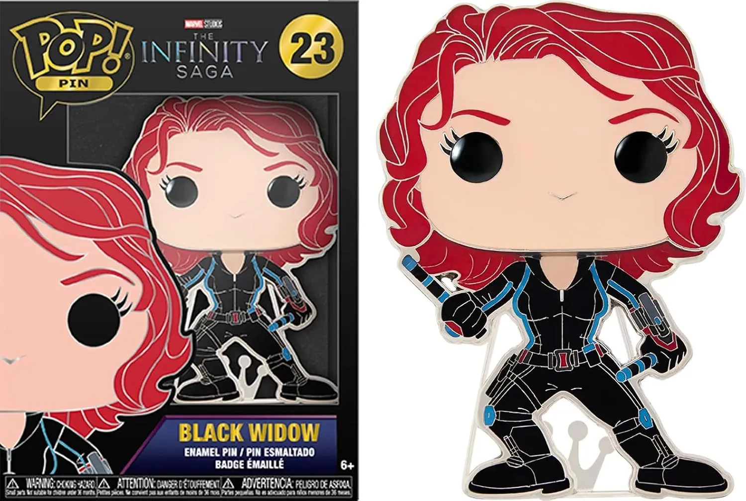 Funko Pop Collectible Enamel Pin - Black Widow - Avengers Enamel Pins - Cute Collectable Novelty Brooch - for Backpacks & Bags - Gift Idea - Official Merchandise - Superheroes Fans