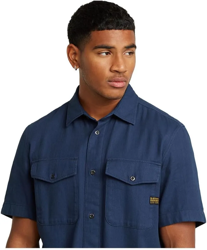 G-STAR Men's Navy Slim Short Sleeve Shirt