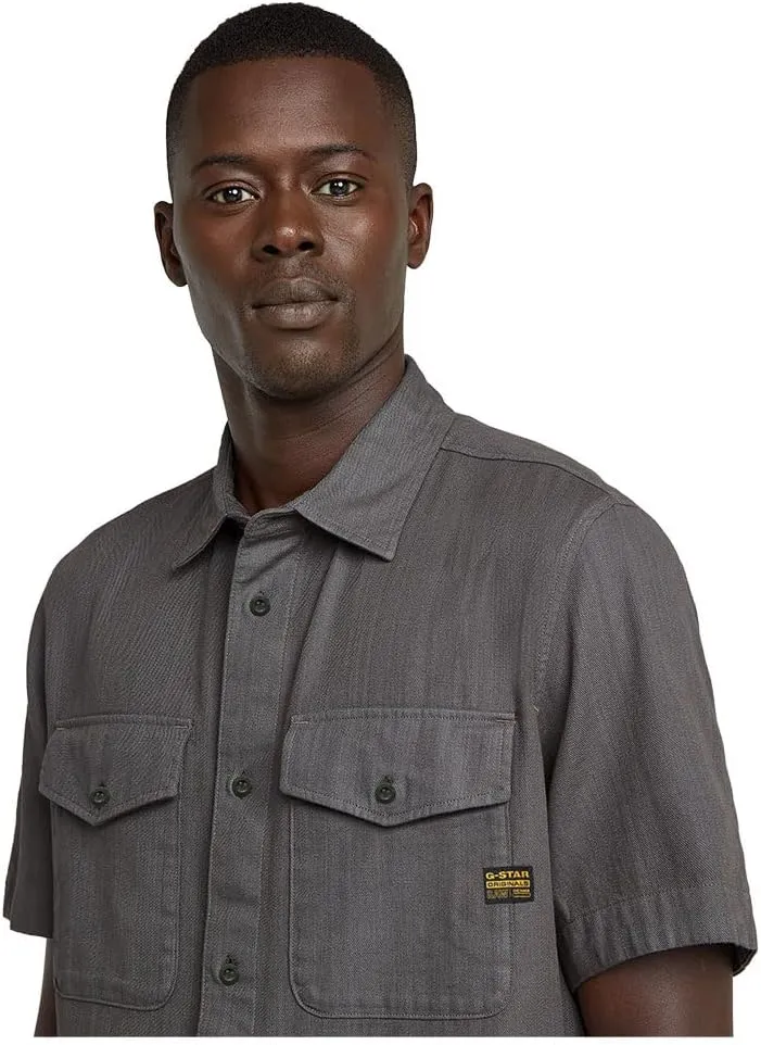 G-STAR Men's Navy Slim Short Sleeve Shirt