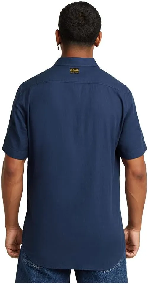 G-STAR Men's Navy Slim Short Sleeve Shirt