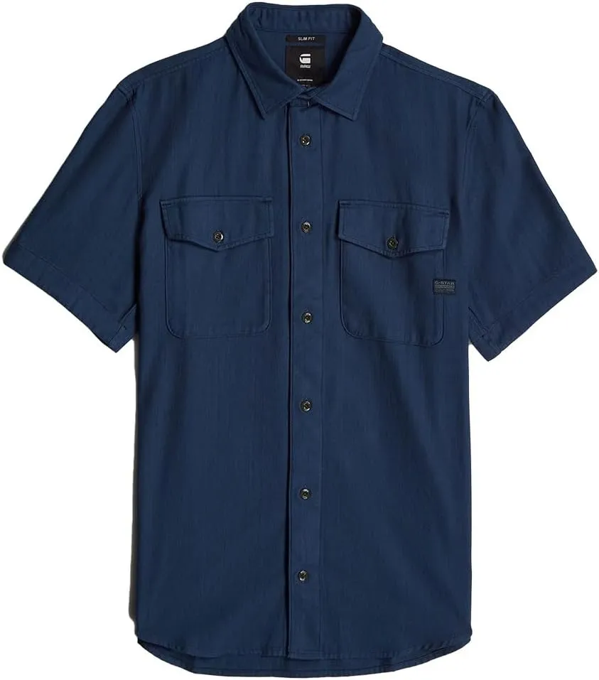 G-STAR Men's Navy Slim Short Sleeve Shirt