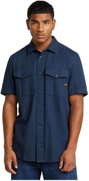 G-STAR Men's Navy Slim Short Sleeve Shirt