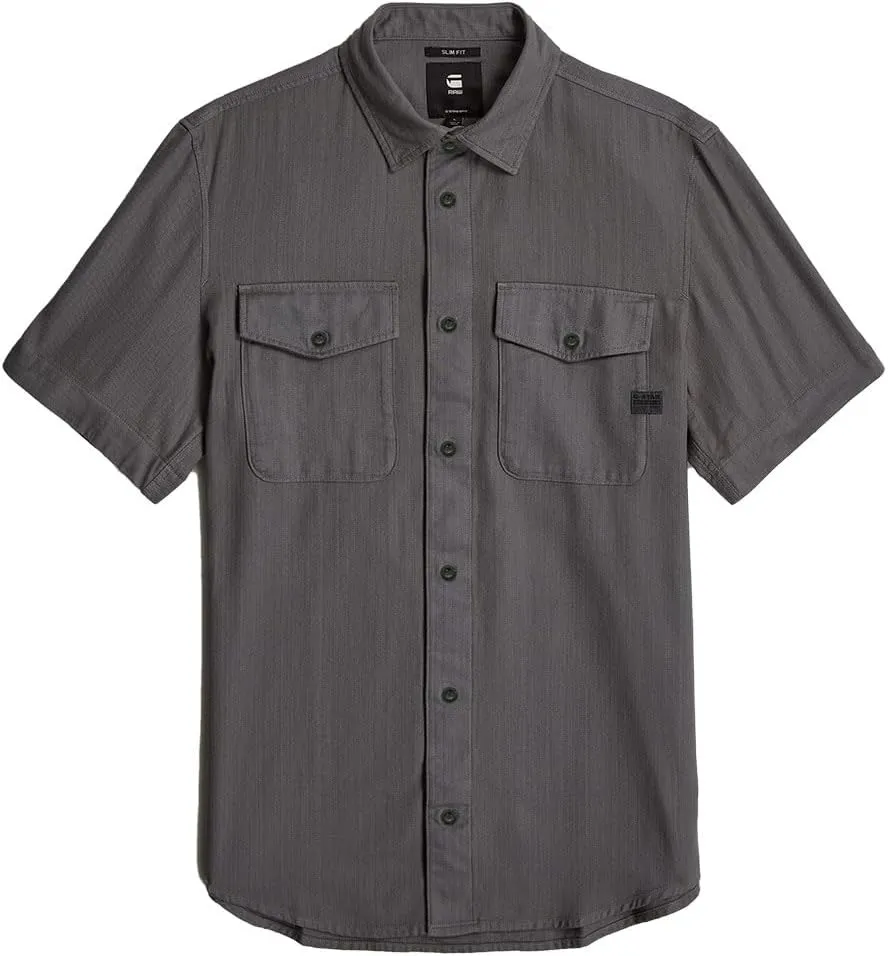 G-STAR Men's Navy Slim Short Sleeve Shirt