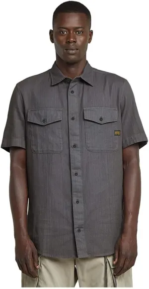 G-STAR Men's Navy Slim Short Sleeve Shirt