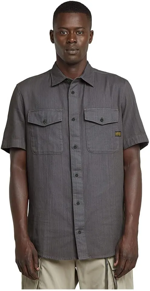 G-STAR Men's Navy Slim Short Sleeve Shirt