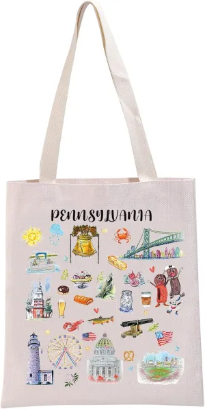G2TUP Pennsylvania Souvenirs Gift Pennsylvania Travel Tote Bag Pennsylvania Home Handbag Pennsylvania Tourism Gift