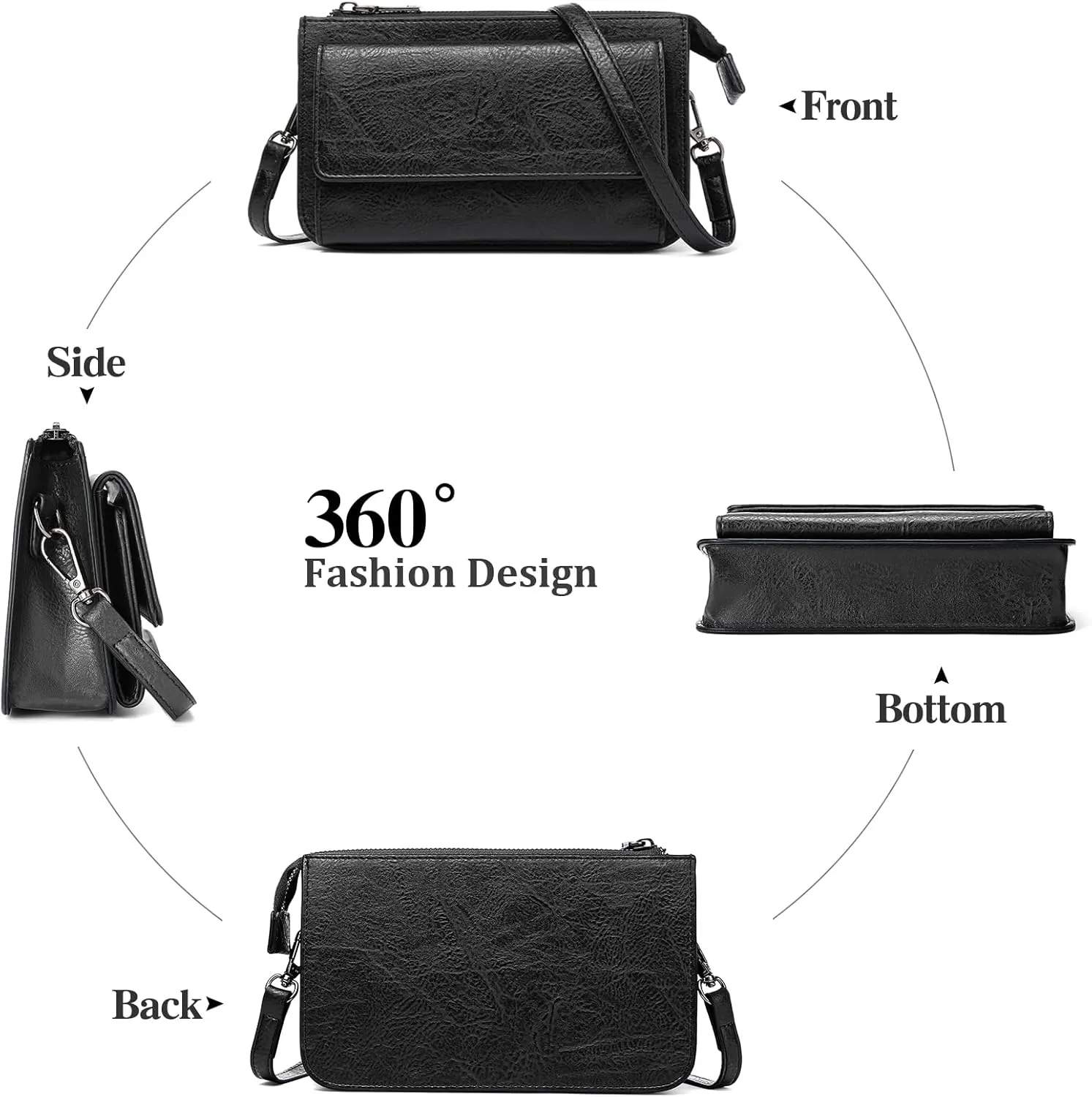 GAEKEAO Small Crossbody Bags for Women RFID Blocking Vegan Leather Cell Phone Travel Purse with Card Slots and ID Window