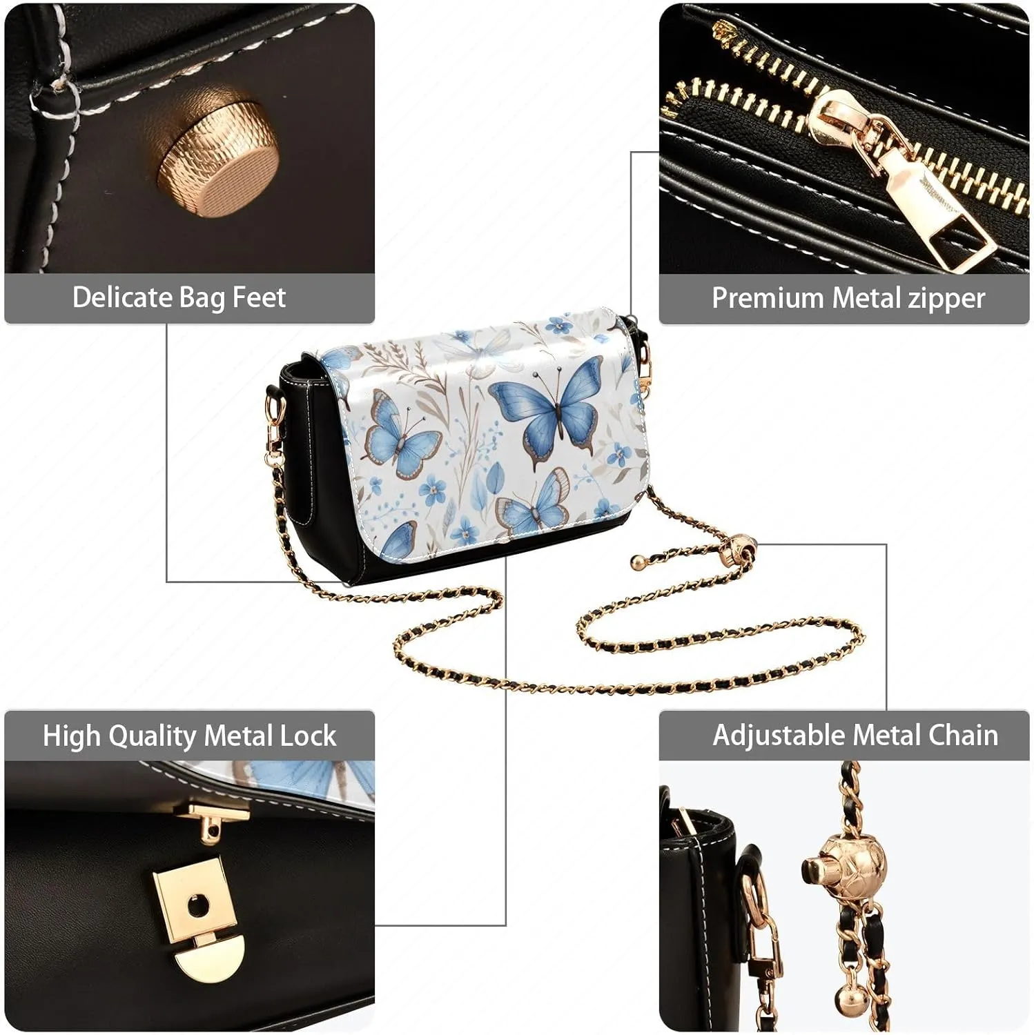 GAIGEO Bear Drink Milk Leather Crossbody Bags, Crossbody Purses for Women Leather, Leather Zipper Shoulder Bag