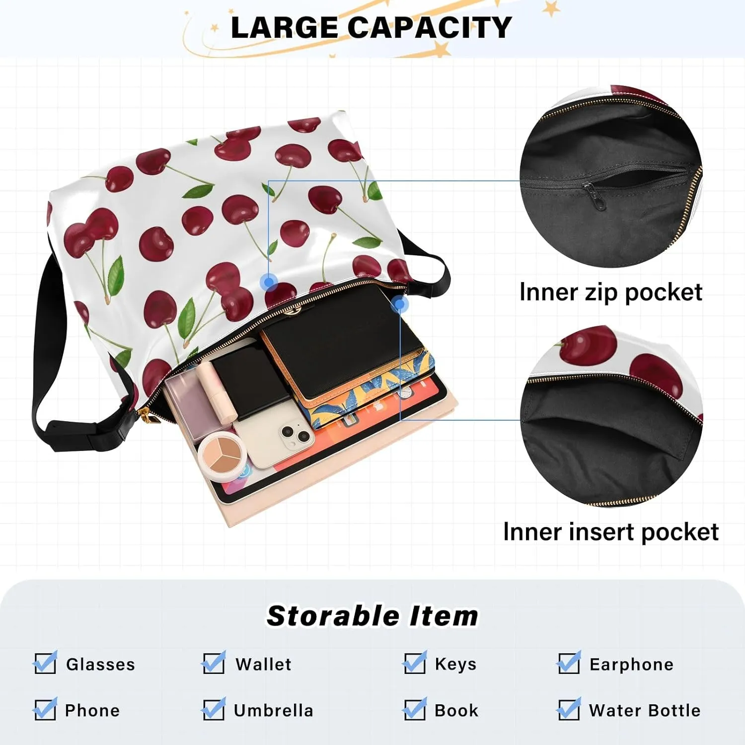 GAIGEO Burgundy Cherry Mens Leather Crossbody Bag, Crossbody Leather Shoulder Bag, Crossbody Bag with Thick Strap