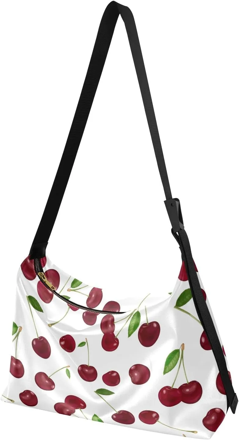 GAIGEO Burgundy Cherry Mens Leather Crossbody Bag, Crossbody Leather Shoulder Bag, Crossbody Bag with Thick Strap