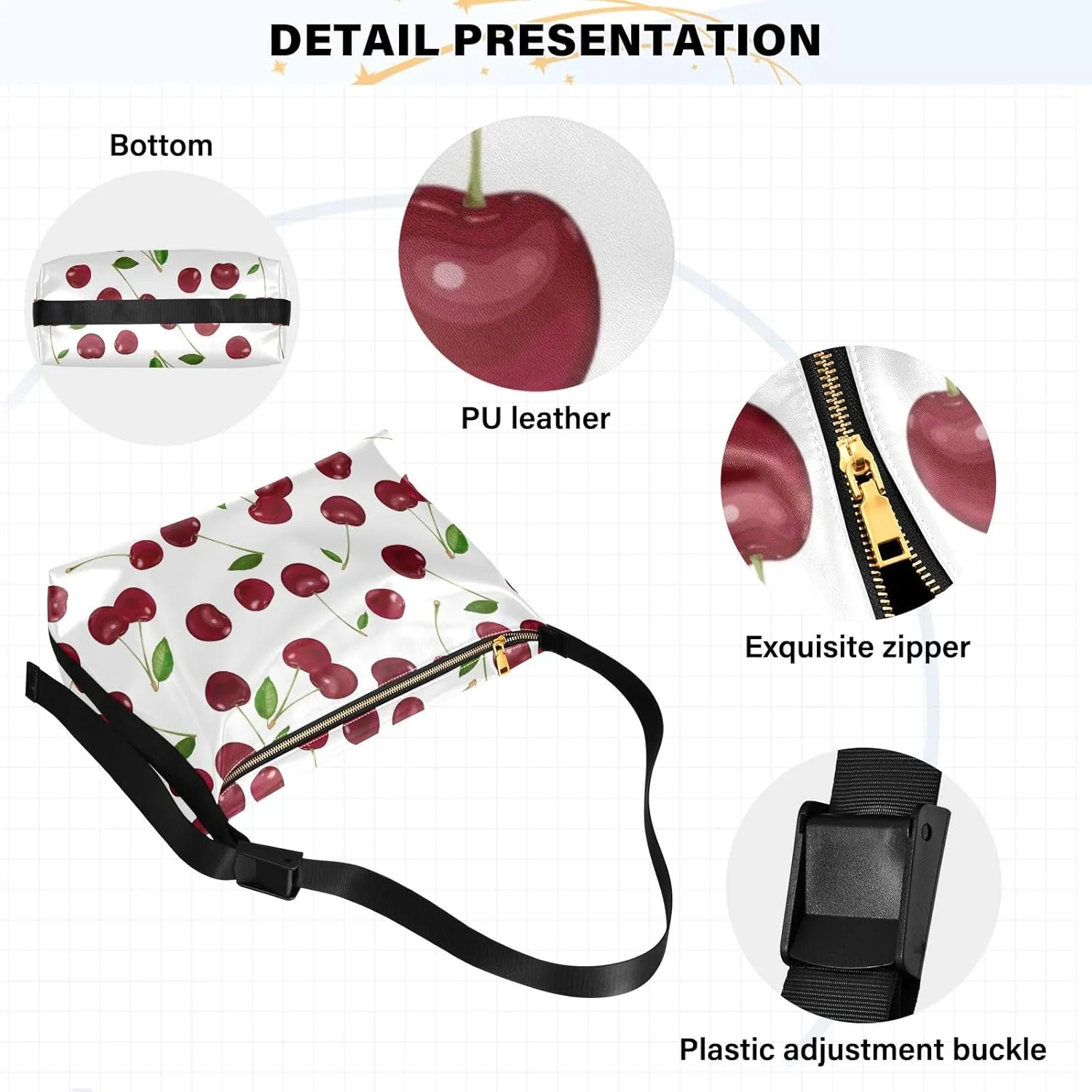 GAIGEO Burgundy Cherry Mens Leather Crossbody Bag, Crossbody Leather Shoulder Bag, Crossbody Bag with Thick Strap