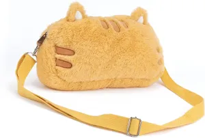 GeekShare Fat Cat Plush Bag with A Shoulder Strap, Cartoon Crossbody Bag Carrying Case Compatible with Nintendo Switch/OLED and Other Accessories