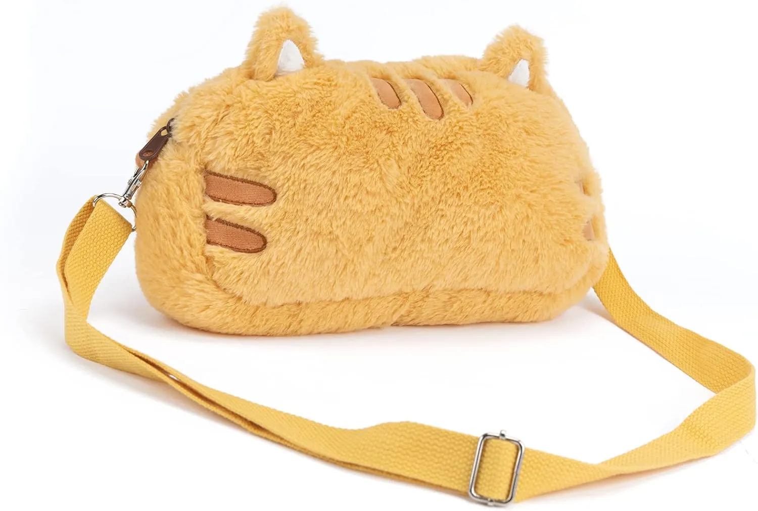 GeekShare Fat Cat Plush Bag with A Shoulder Strap, Cartoon Crossbody Bag Carrying Case Compatible with Nintendo Switch/OLED and Other Accessories