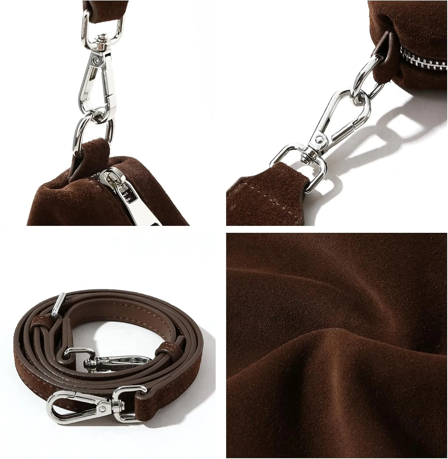 Genuine Leather Suede Tote Bags for Women, Vintage Suede Slouchy Hobo Shoulder Crossbody Bags