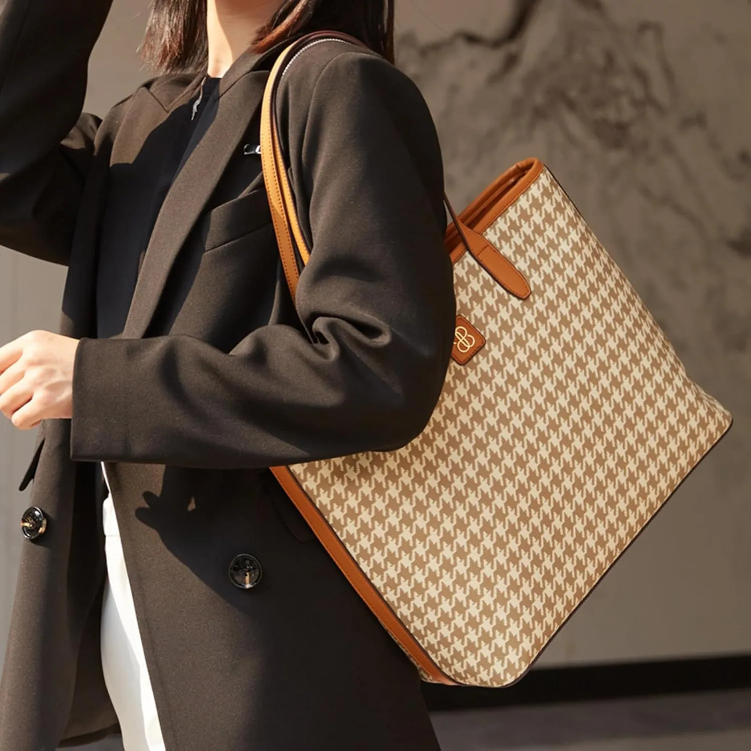 Genuine Leather Tote Handbag for Women: Large Designer Shoulder Purse