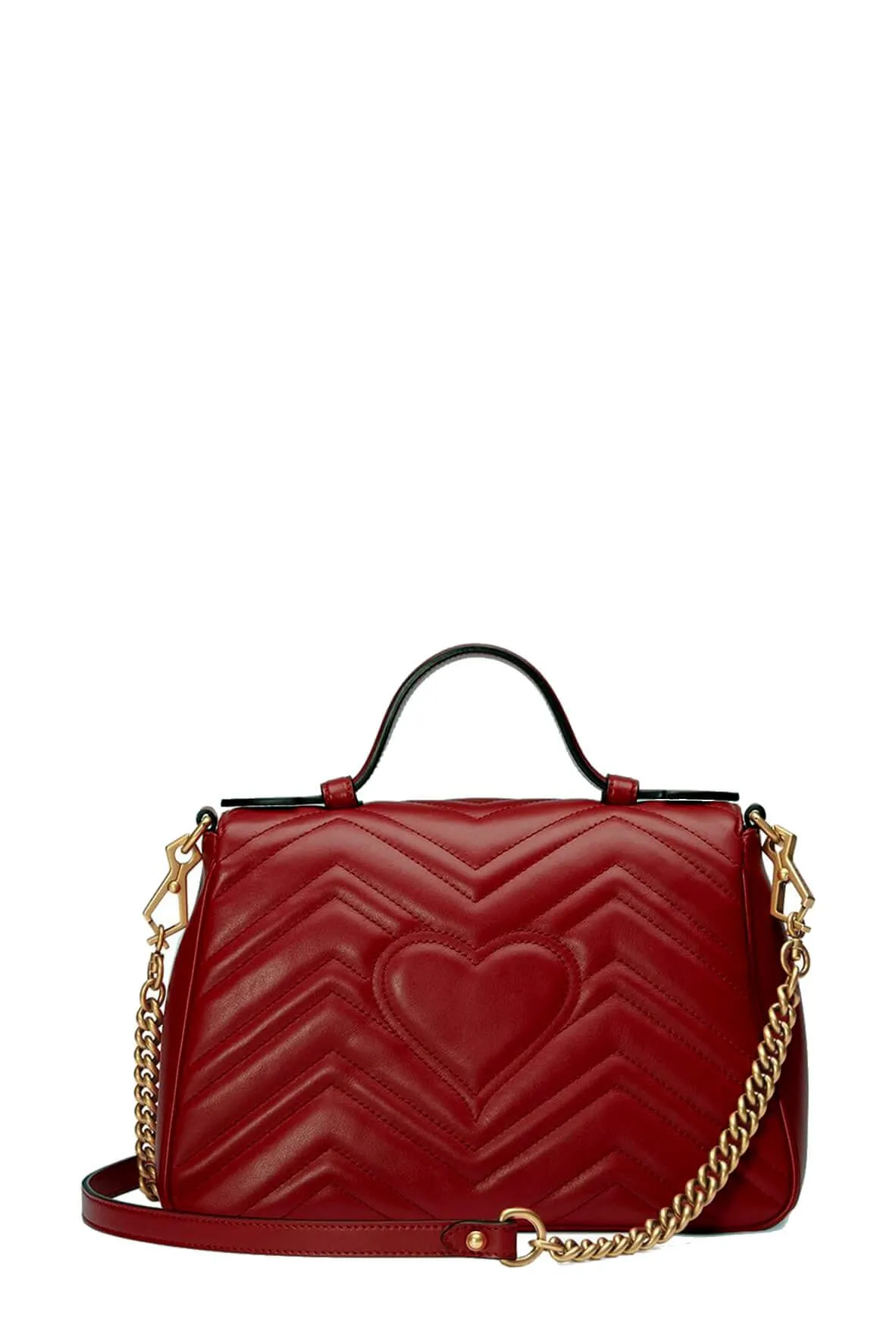 GG Marmont Small Top Handle Bag Hibiscus Red