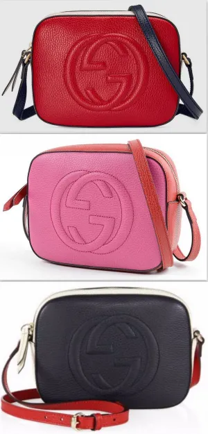 GG Soho Leather Shoulder Bag - (Red, Pink or Navy Blue)