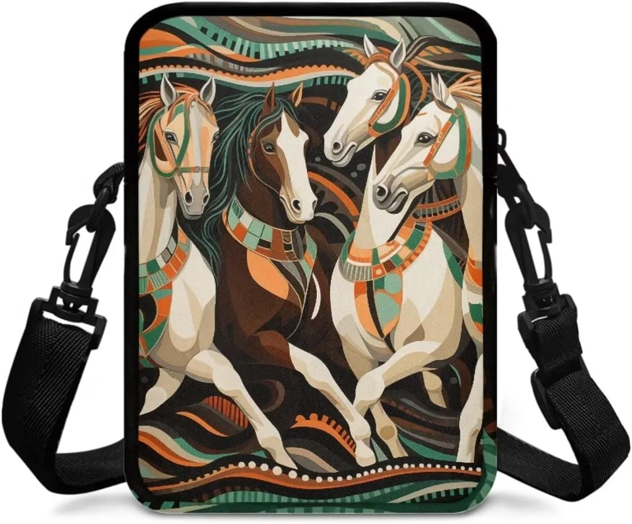 Girls Crossbody Shoulder Bag with Zipper, 2 Layer Messenger Bags for Women Men