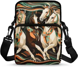 Girls Crossbody Shoulder Bag with Zipper, 2 Layer Messenger Bags for Women Men