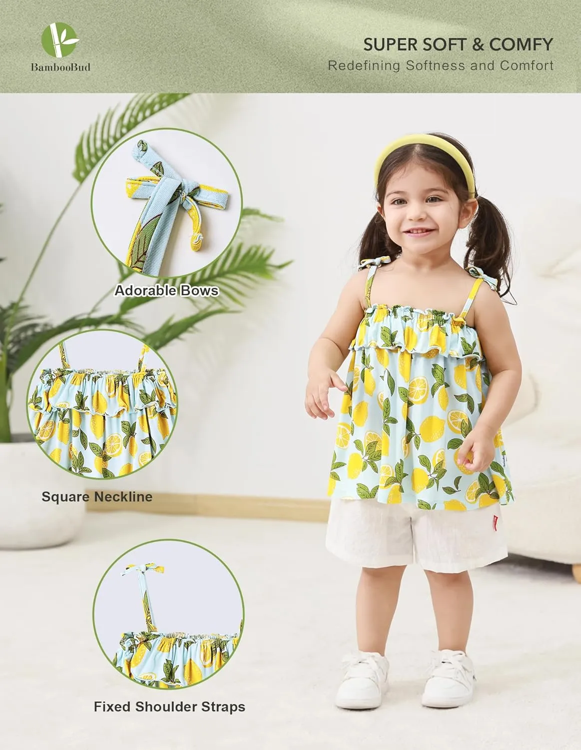 Girl's Tank Tops Toddler Girl Spaghetti Strap Top Baby Summer Ruffle Outfits Viscose from Bamboo Cami Shirts