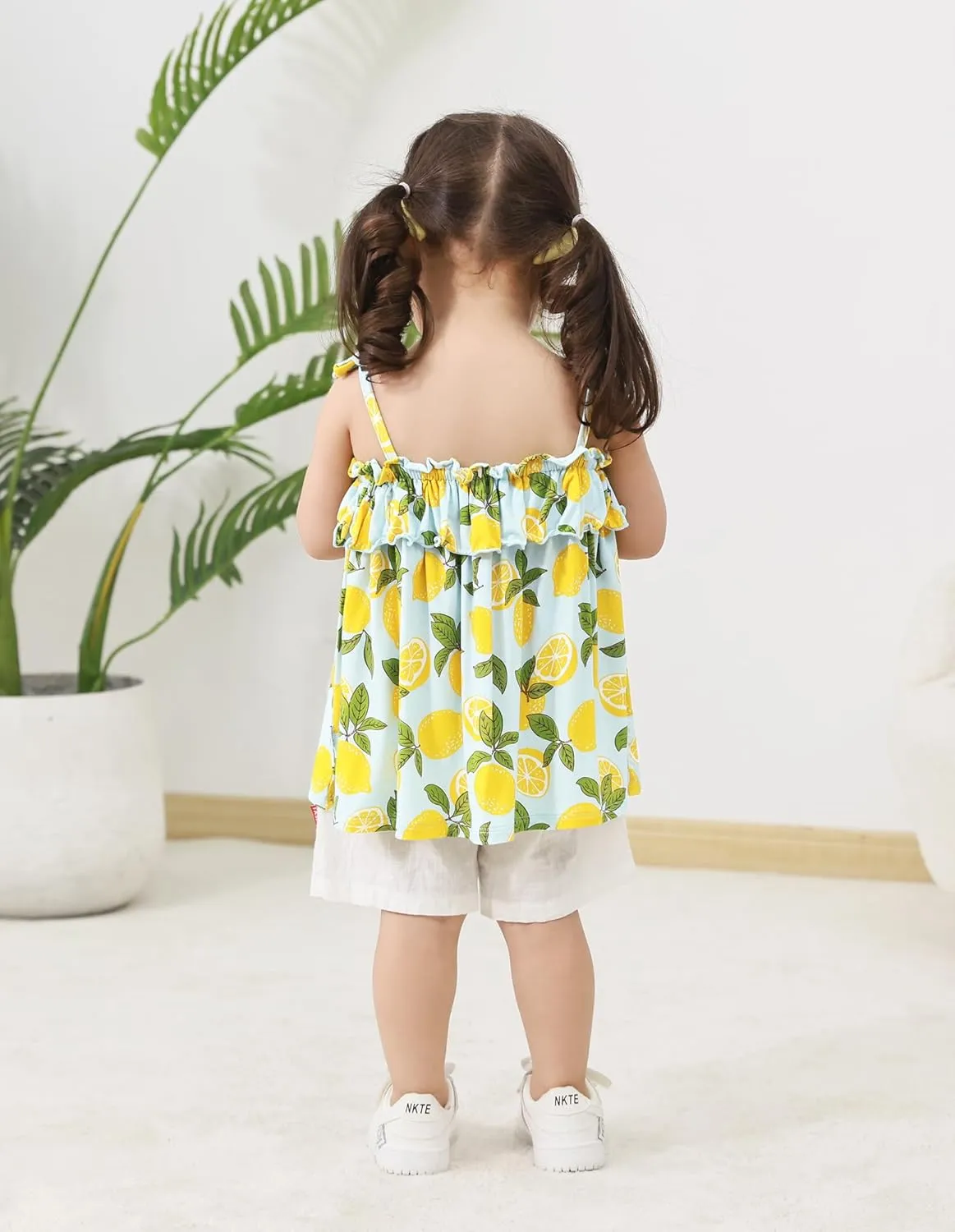 Girl's Tank Tops Toddler Girl Spaghetti Strap Top Baby Summer Ruffle Outfits Viscose from Bamboo Cami Shirts