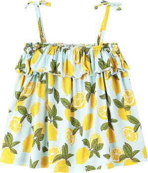 Girl's Tank Tops Toddler Girl Spaghetti Strap Top Baby Summer Ruffle Outfits Viscose from Bamboo Cami Shirts